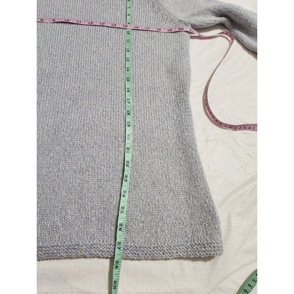 Eileen Fisher Ballet Neck Pullover Sweater Womens Size S Side Slit Blue gray CJ6 - Picture 7 of 9
